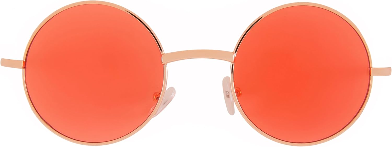 

Круглые солнцезащитные очки OWL в металлической оправе, в стиле хиппи, с защитой от УФ-излучения UV400, поликарбонатные линзы, очки Джона Леннона для мужчин и женщин, Red Tinted Lens / Gold