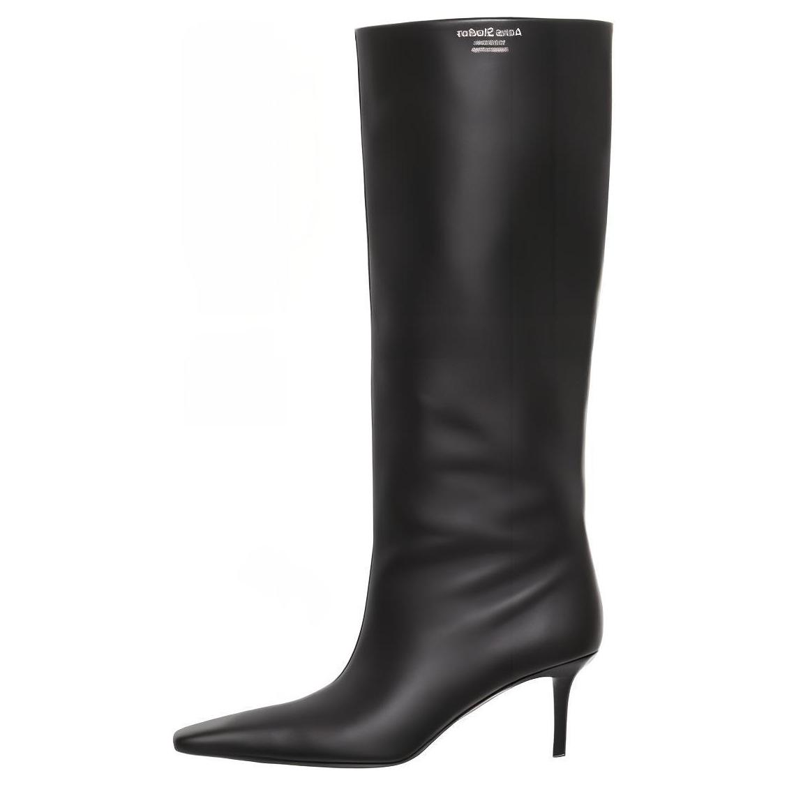 80-миллиметровые кожаные сапоги до колена Acne Studios, Black