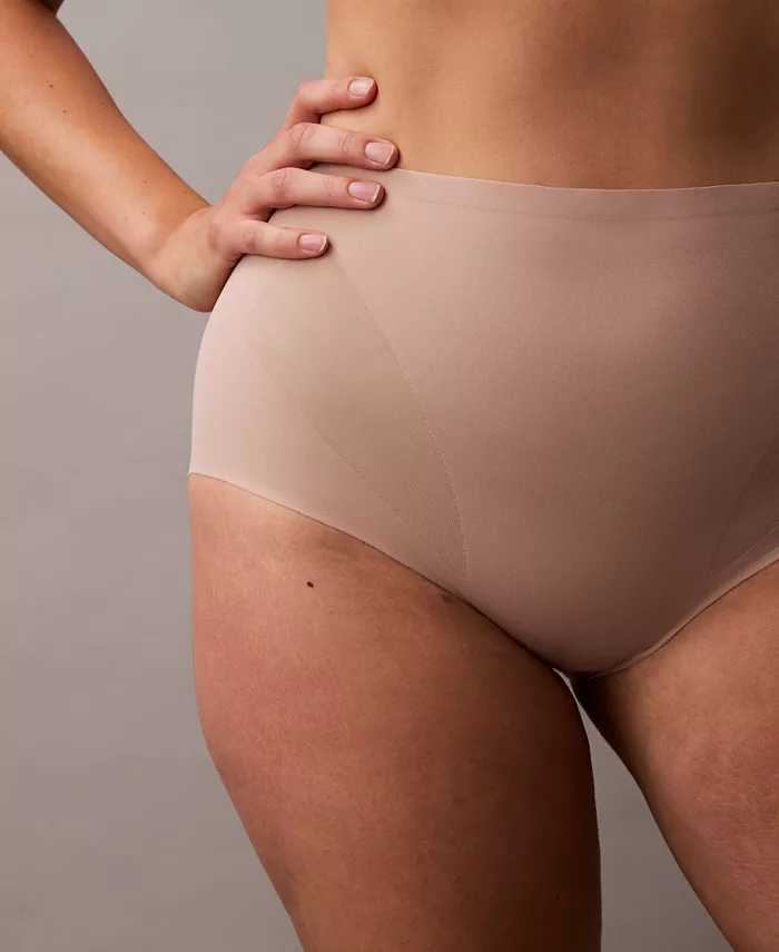 Женское утягивающее нижнее белье Stay-Put Firm Mesh Brief QF8173 Calvin Klein, коричневый — фото 2