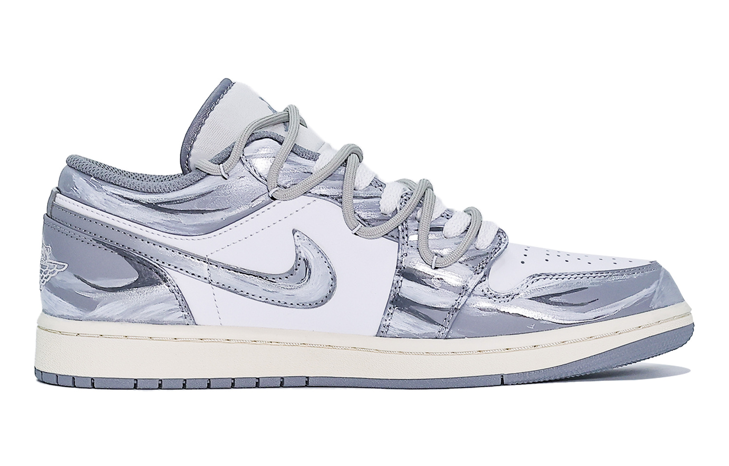 Jordan Air 1 Low 'Vintage Grey' низкие детские баскетбольные кроссовки black gray silver white unisex — фото 4
