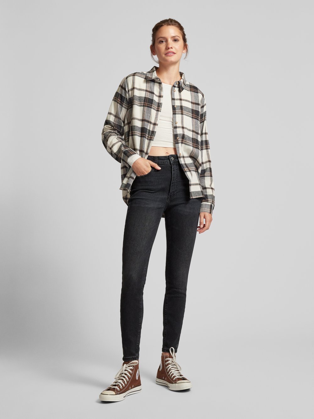 

Джинсы суперскинни с высокой посадкой и 5-карманным дизайном Calvin Klein Jeans, черный