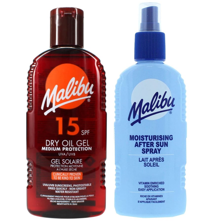 

Сухой масляный гель Malibu SPF15 200 мл + Бальзам-спрей после загара 200 мл