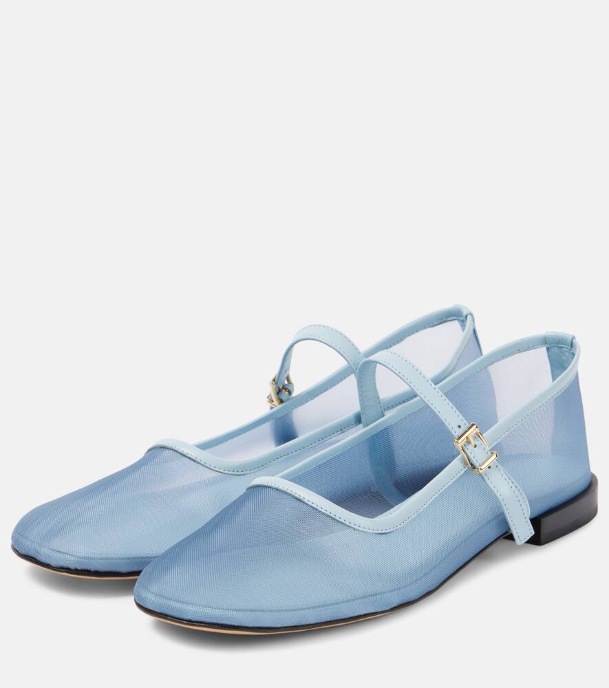 Туфли-лодочки Minima с отделкой из кожи и тюля Souliers Martinez, Light Blue — фото 4