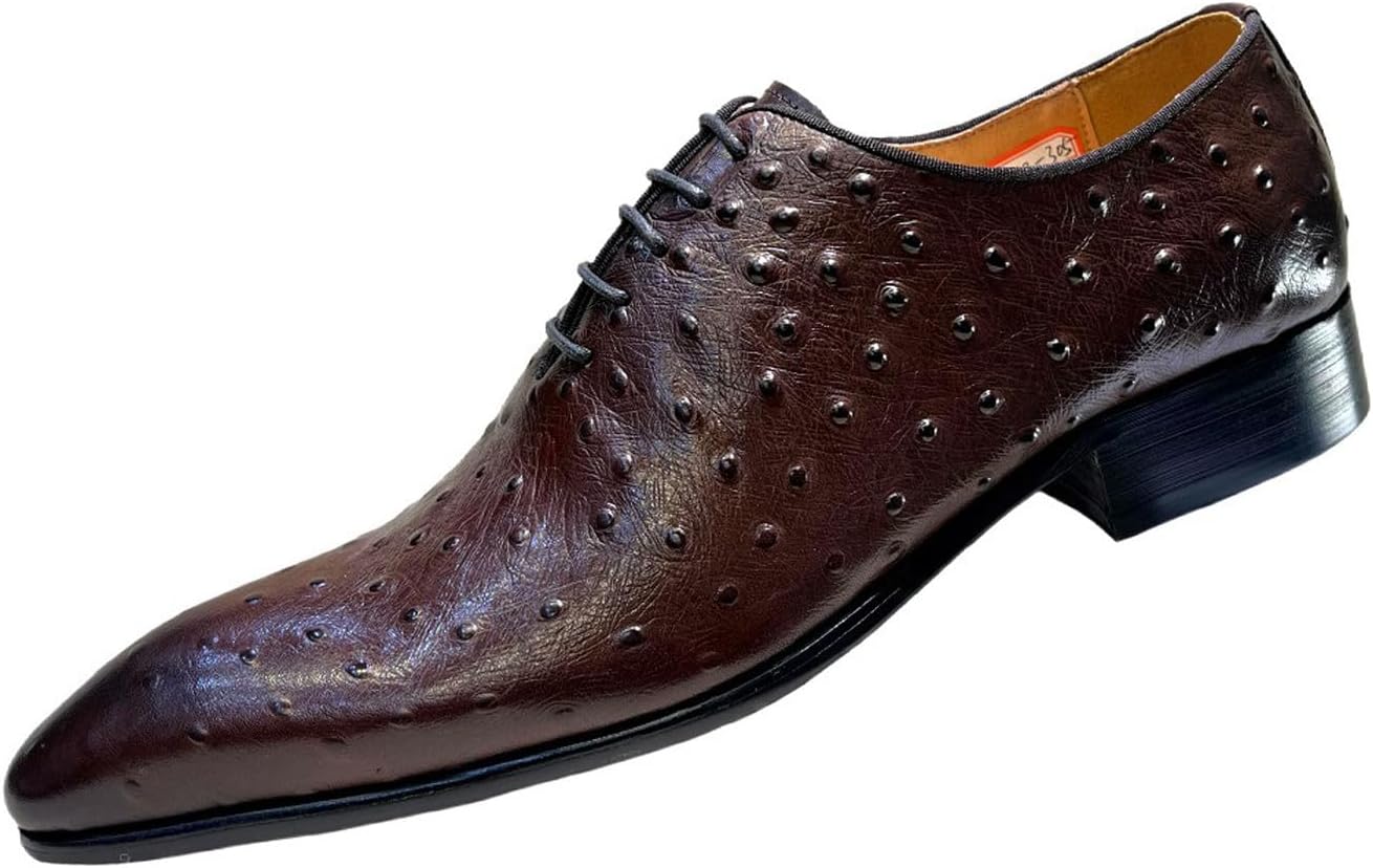 

Мужские классические туфли Santimon из натуральной кожи - удобные модные дерби с заостренным носком на шнуровке для работы, свадеб и мероприятий, Coffee