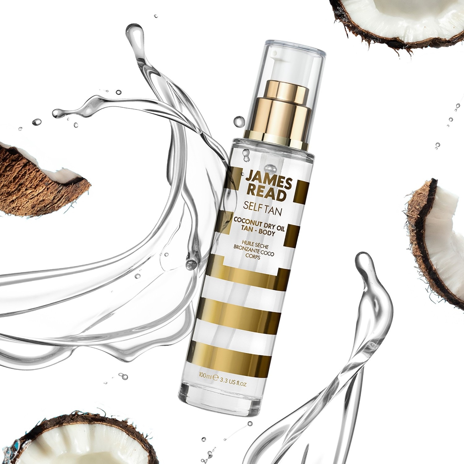 Средство для загара gradual tan body coconut dry oil tan James Read, объем 100 мл — фото 3