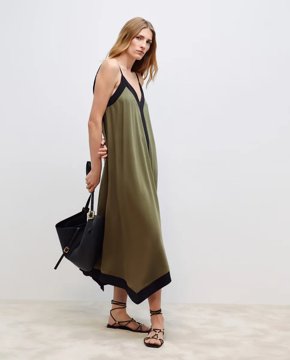 

Длинное платье без рукавов Woman El Corte Inglés, хаки