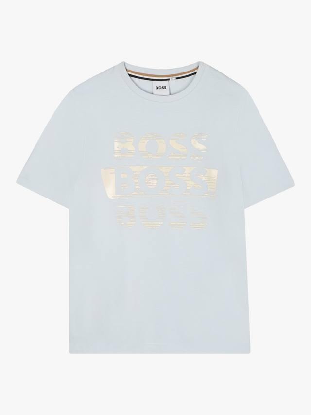 

Детская футболка с коротким рукавом из хлопковой смеси и круглым вырезом HUGO BOSS