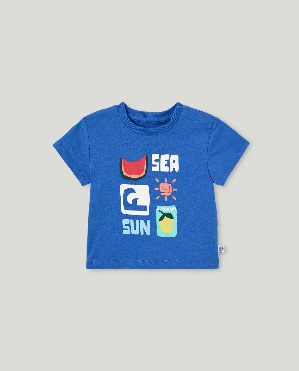 

Baby boy футболка с коротким рукавом с графическим рисунком Baby El Corte Inglés, синий