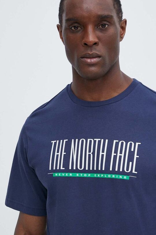 

Хлопковая футболка The North Face, темно-синий