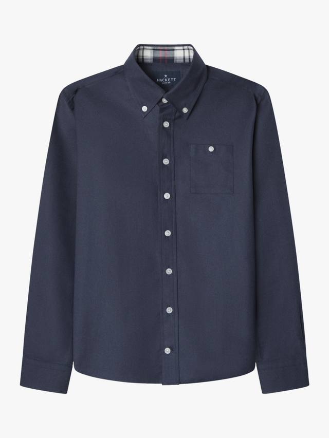 

Детская рубашка в классическом крое с отделкой из фланели Hackett London, Midnight Blue