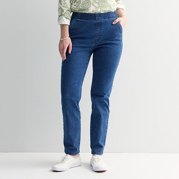 

Женские джинсовые брюки прямого кроя на резинке Croft & Barrow, Medium Wash