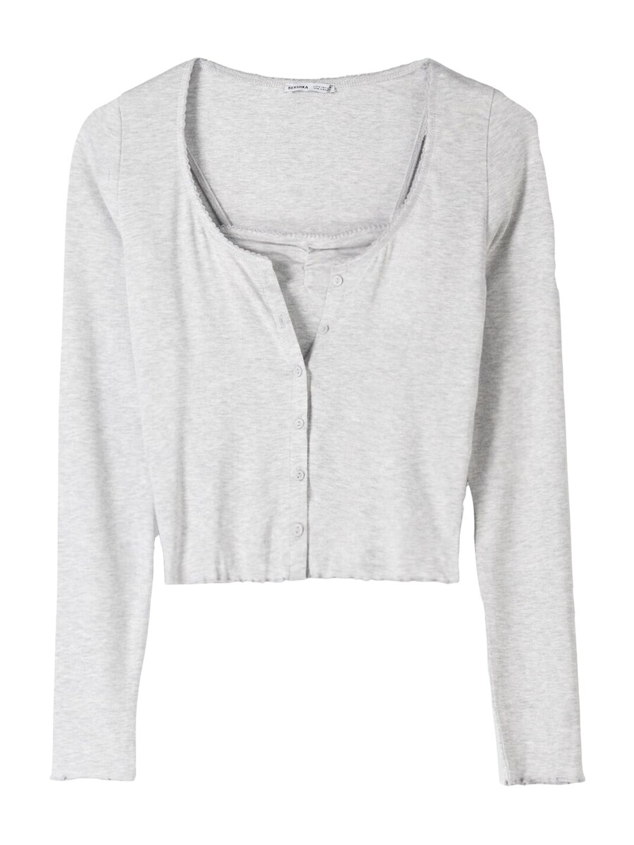 

Вязаный кардиган Bershka, пятнистый серый