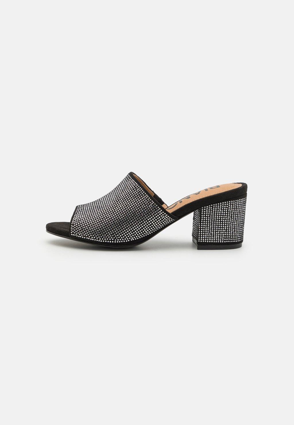 Мюли на каблуке BIACATE MULE Bianco, черный