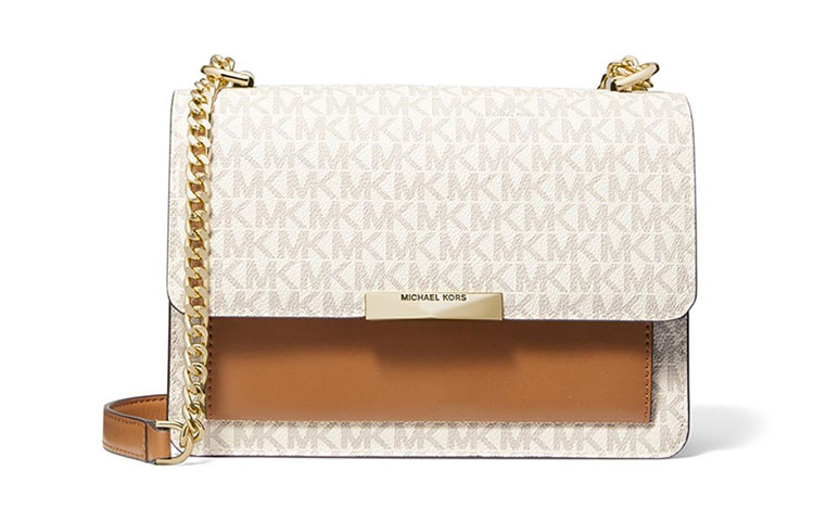 

MICHAEL KORS Кожаная сумка через плечо Jade Cow, большая кроссбоди для женщин vanilla white & brown