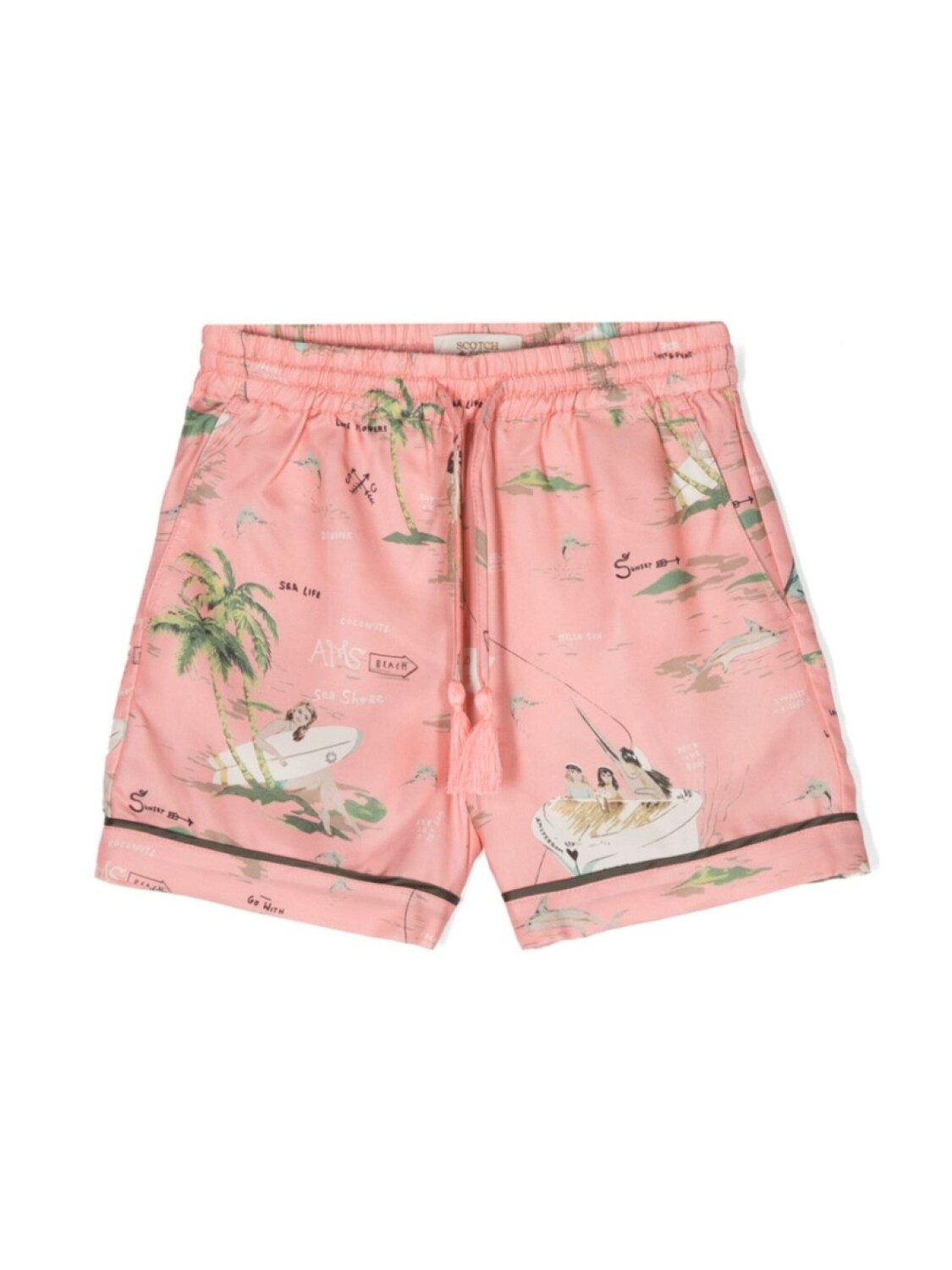 

Scotch & Soda шорты с принтом Sea Life, розовый