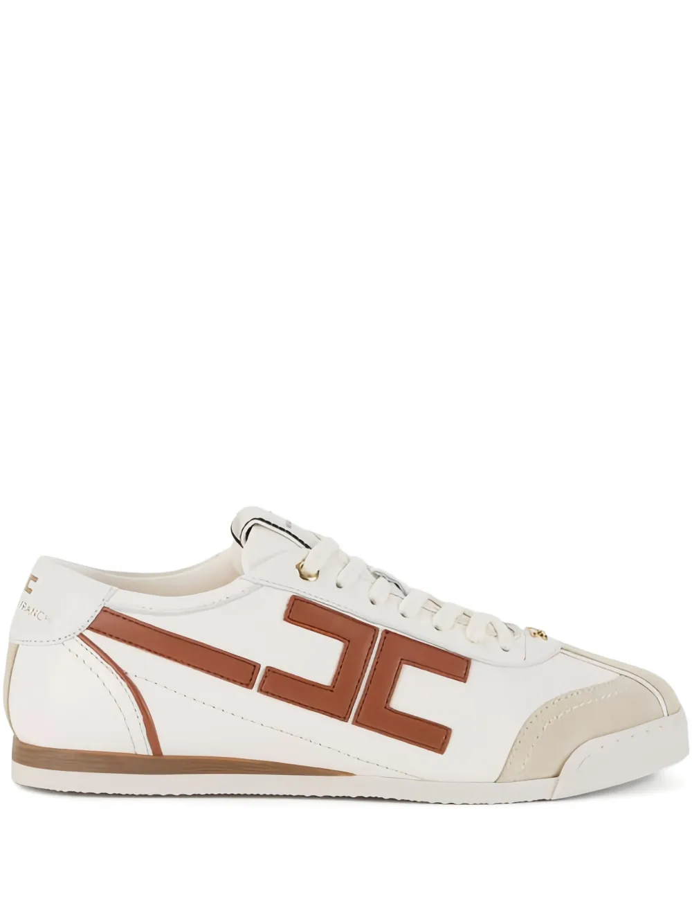 Кожаные кроссовки с логотипом Elisabetta Franchi, белый