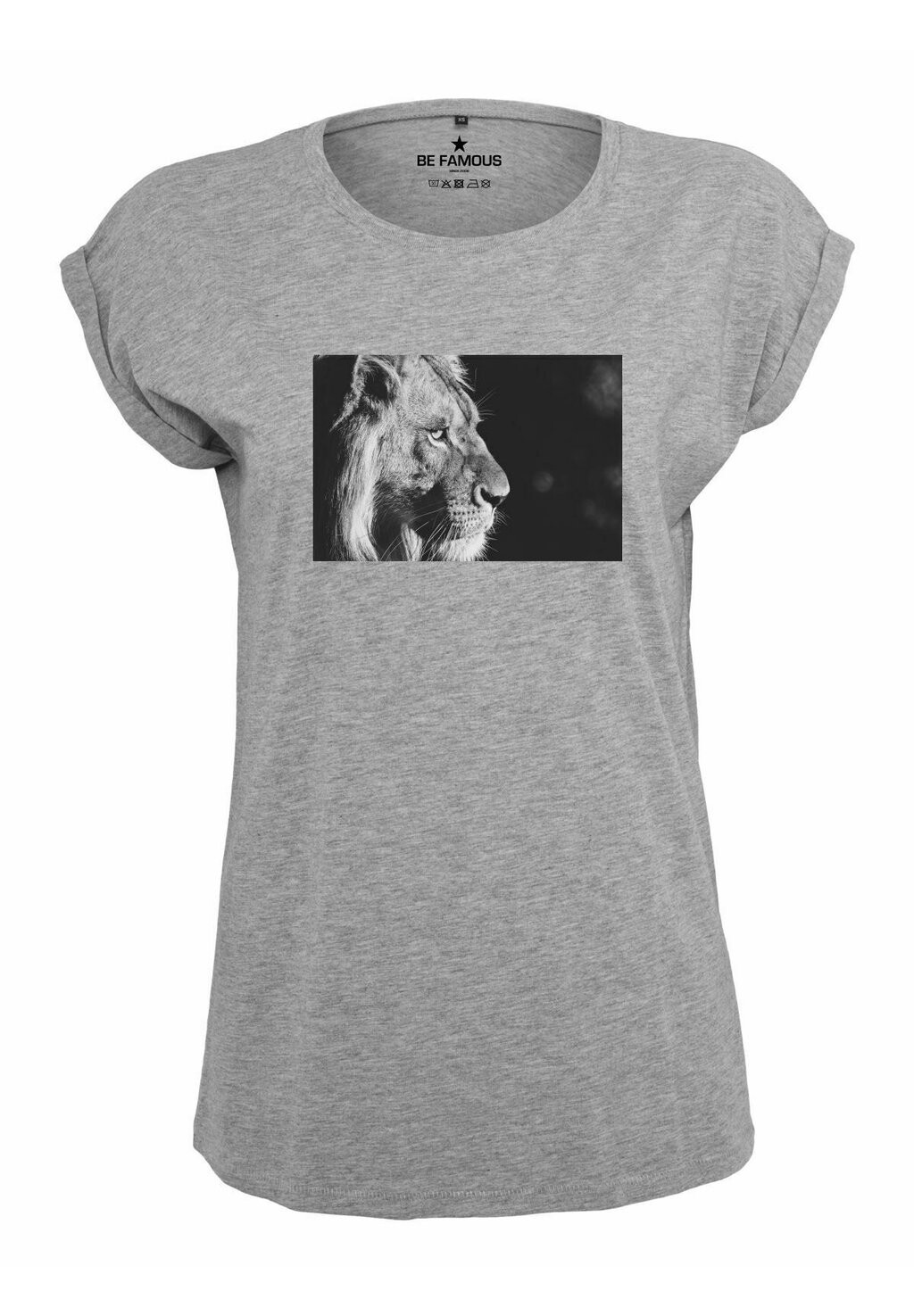 

Футболка с принтом BE CLASSIC ROLL UP LIONPHO Be Famous, цвет grey