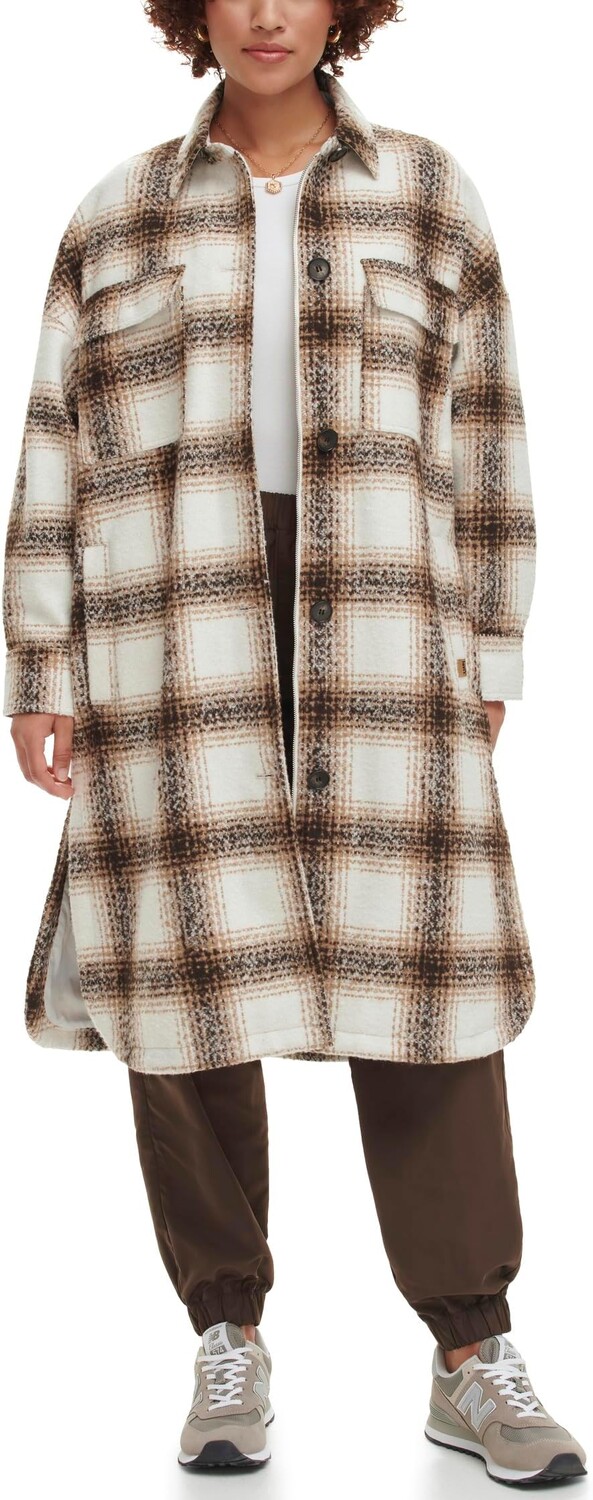 

Куртка Long Length Wool Blend Shirt Jacket Levi's, цвет Cream Plaid