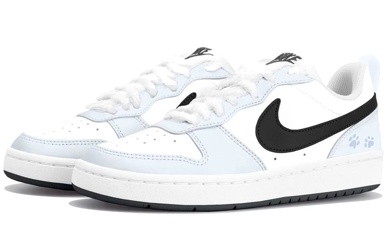 Кроссовки для скейтбординга Nike Court Borough Light Blue Paw Print — фото 4