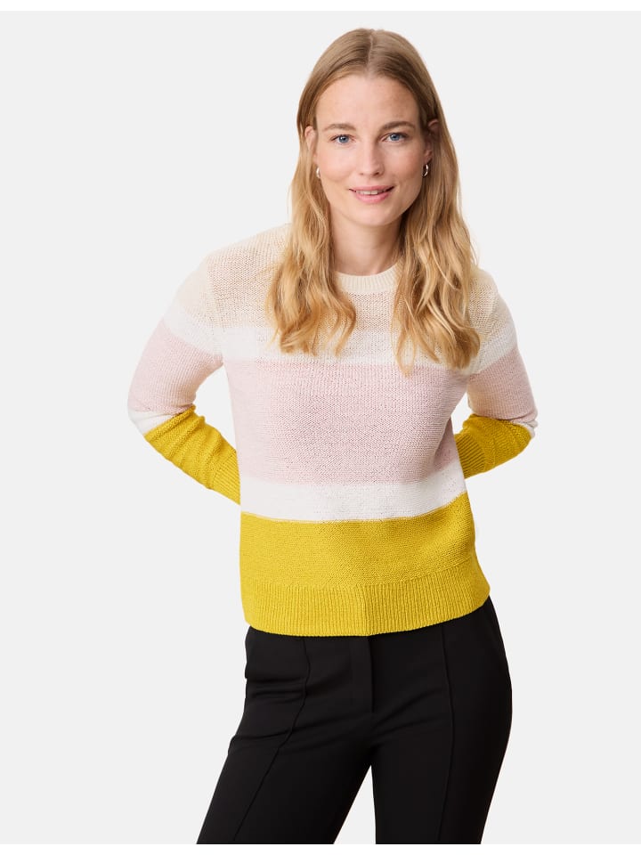 

Пуловер Gerry Weber Langarm Rundhals, цвет beige-rosa-yellow stripe