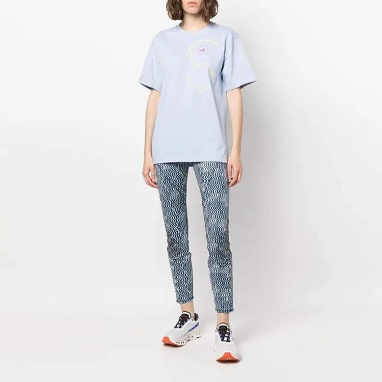 Футболка Stella Mccartney X унисекс светло-голубая Adidas, светло-голубой — фото 2