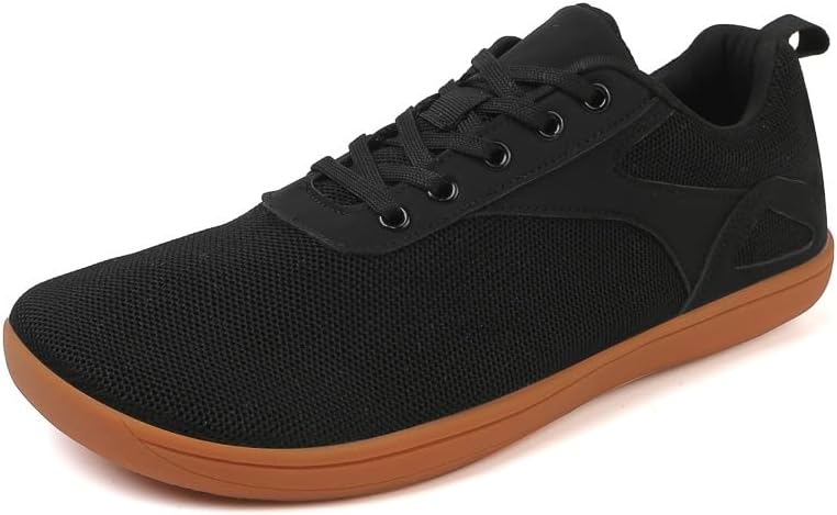 

Мужские кроссовки с широкой носочной частью, босоножки, дышащая сетка, нулевая разница в подошве, для ходьбы, тенниса, бега, тренировок и джоггинга Generic, черный