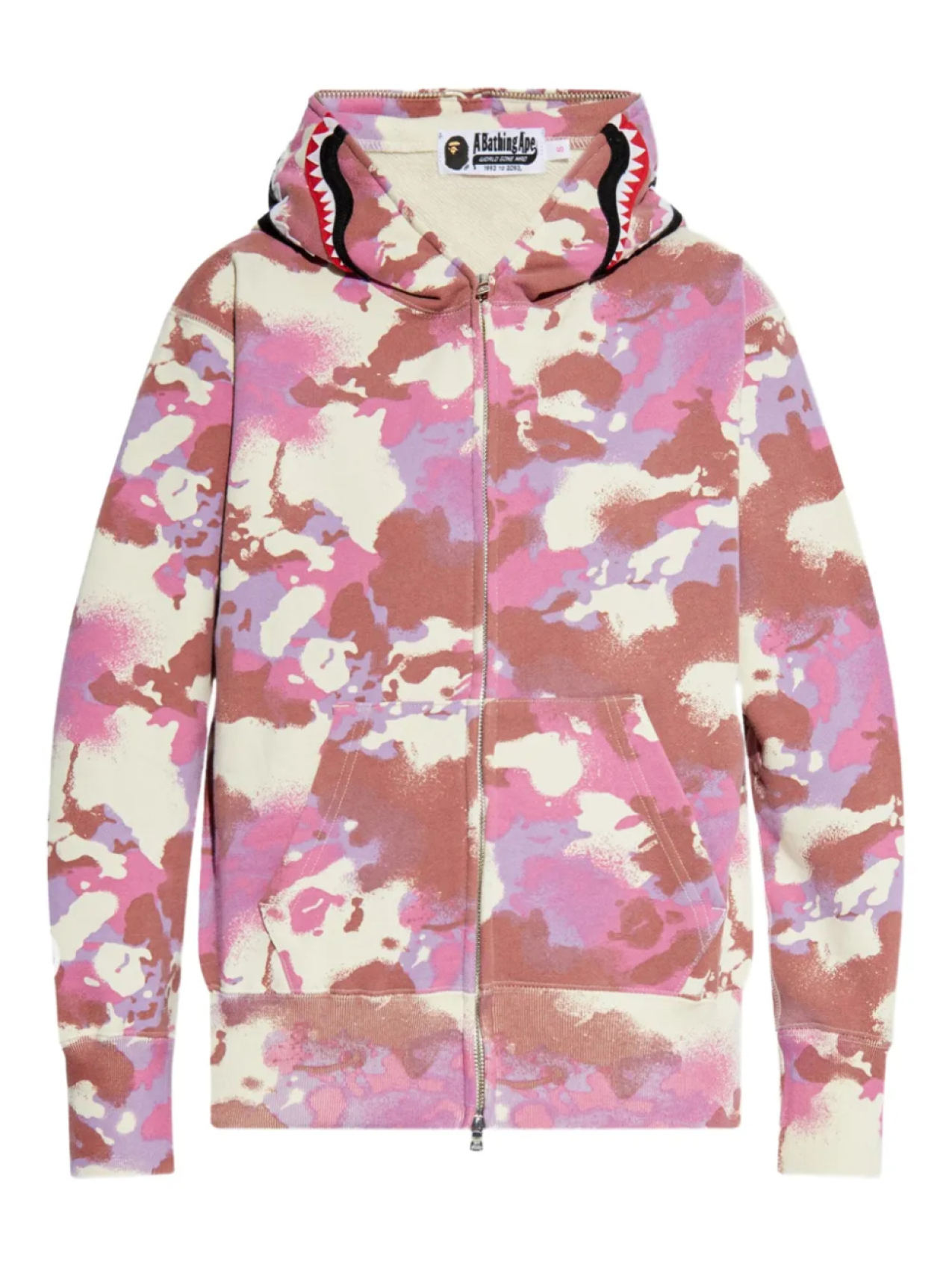 

Толстовка с капюшоном на молнии BATHING APE из хлопка A Bathing Ape, розовый