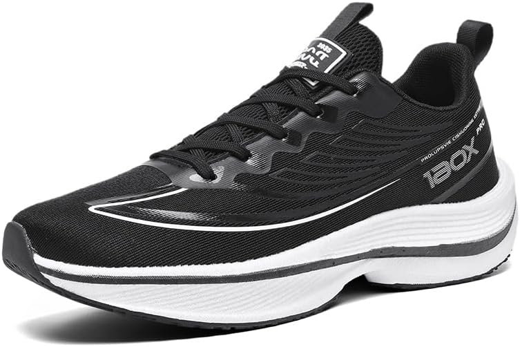 

Мужские повседневные спортивные кроссовки с сеткой, дышащие, с круглым носком, толстой подошвой, противоскользящие, на шнуровке, для бега, подходят для ежедневной ходьбы и тенниса Igzbibg, черный