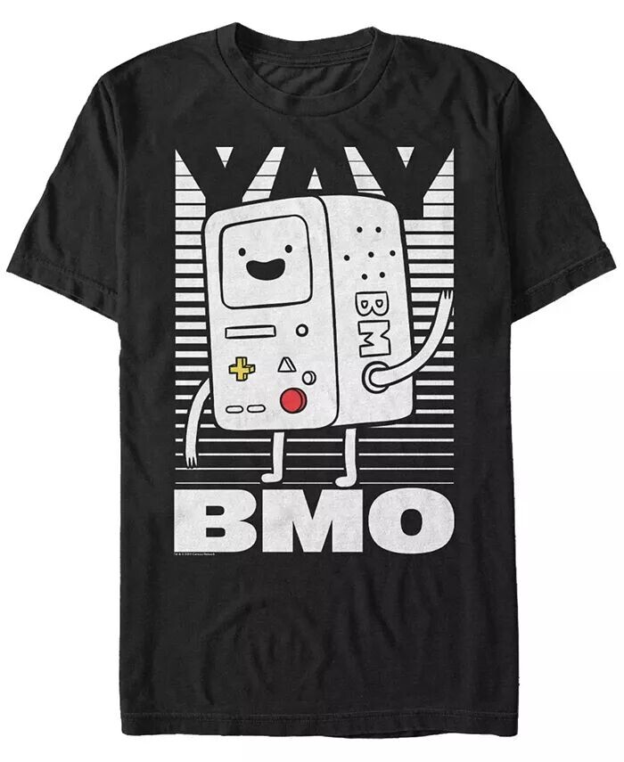 

Мужская футболка Adventure Time BMO Wave Yay Halftone Fade с коротким рукавом Fifth Sun, черный