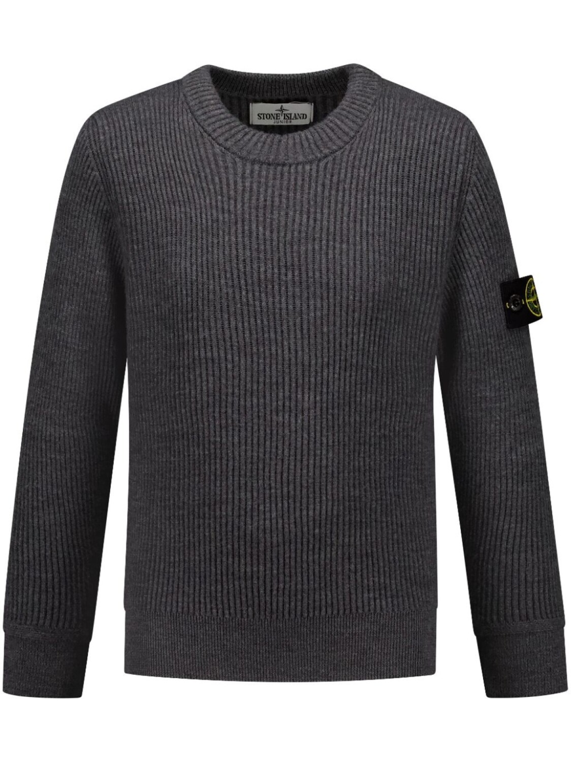 

Stone Island Junior шерстяной свитер с резинкой и значком компаса, серый