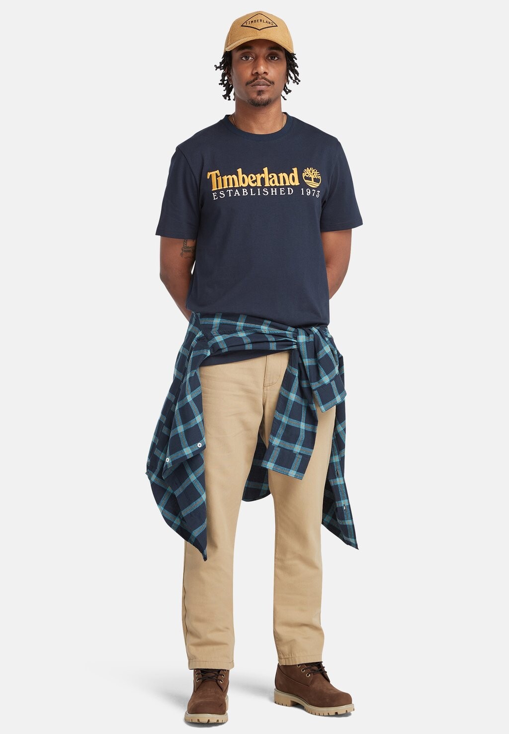

Футболка с принтом SHORT SLEEVE LOGO Timberland, темно-синий