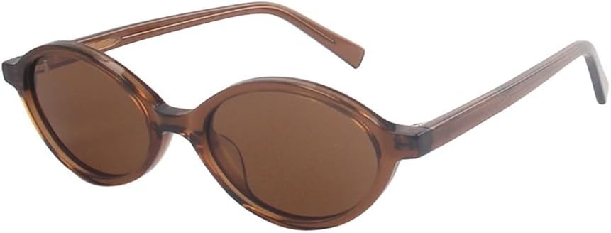 

Модные солнцезащитные очки в маленькой овальной оправе с поляризацией для женщин, защита от УФ-излучения UV400, мужские солнцезащитные очки в уличном стиле UJNHGQ, Crystal Brown