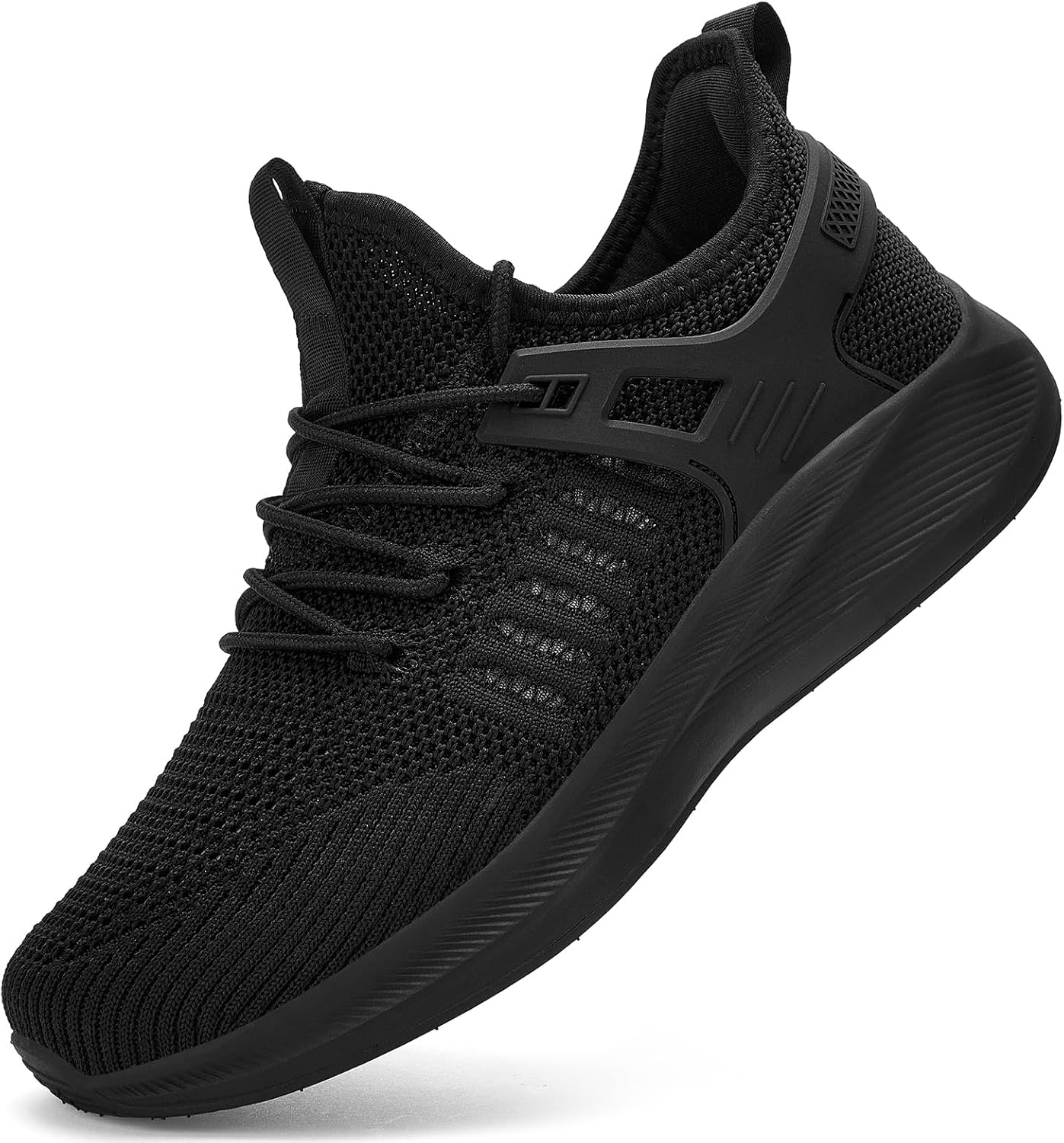 

Мужские кроссовки BACSAC для бега с широкой посадкой, для ходьбы и тенниса, с амортизацией, широкие кроссовки, на шнуровке и без, спортивные, для работы, зала и активного отдыха, комфортные и легкие, черный