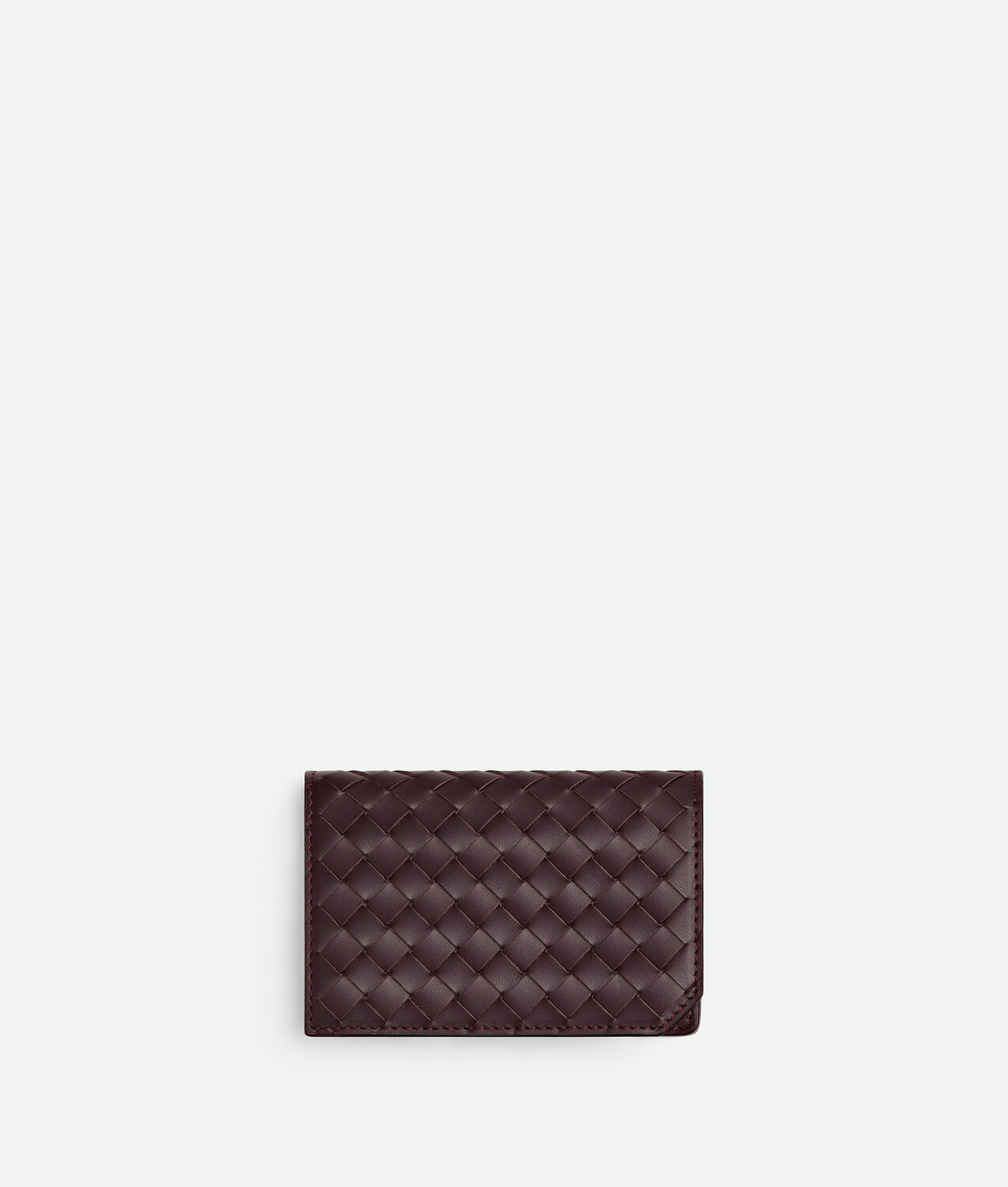

Intrecciato piccolo business card case BOTTEGA VENETA, темный бароло