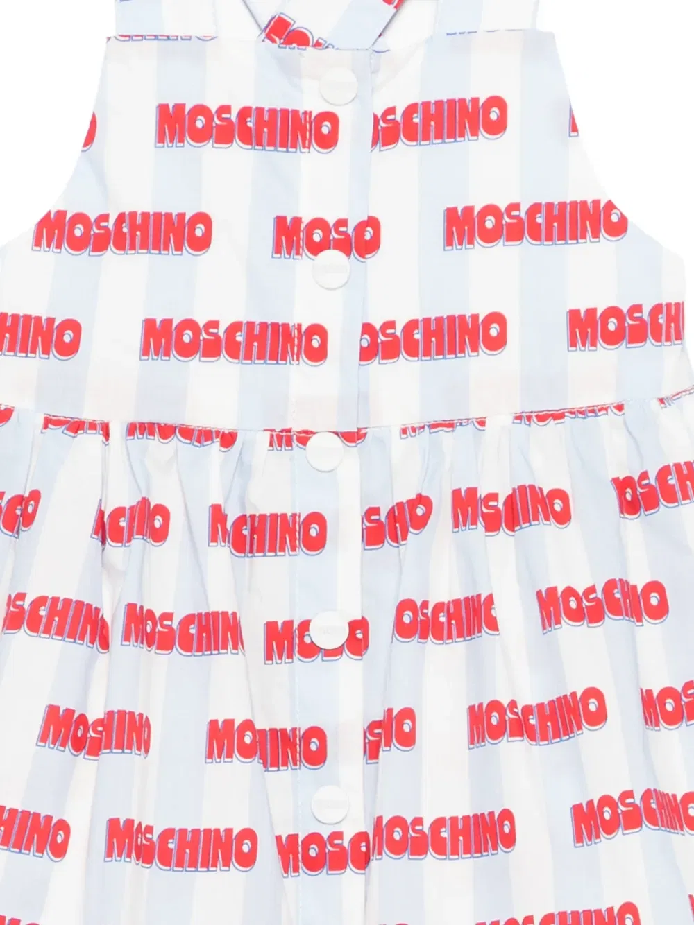 Платье в полоску с логотипом Moschino Kids, белый — фото 3