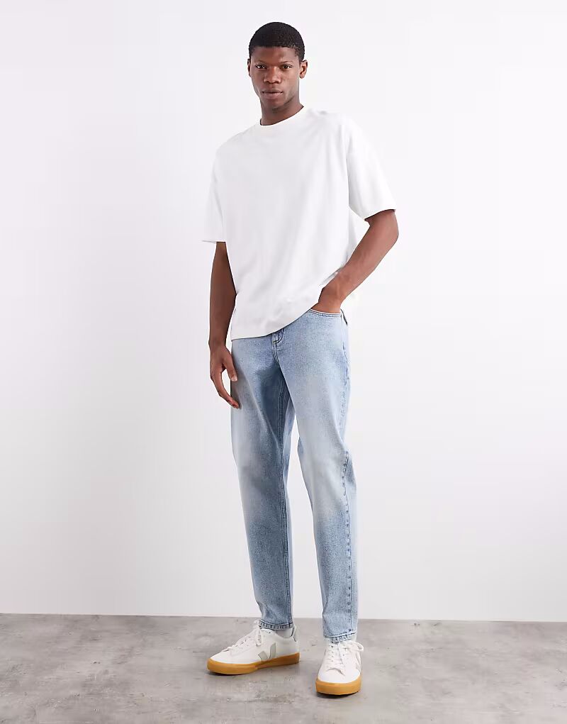 

Эластичные зауженные джинсы светло-голубого цвета Asos Design