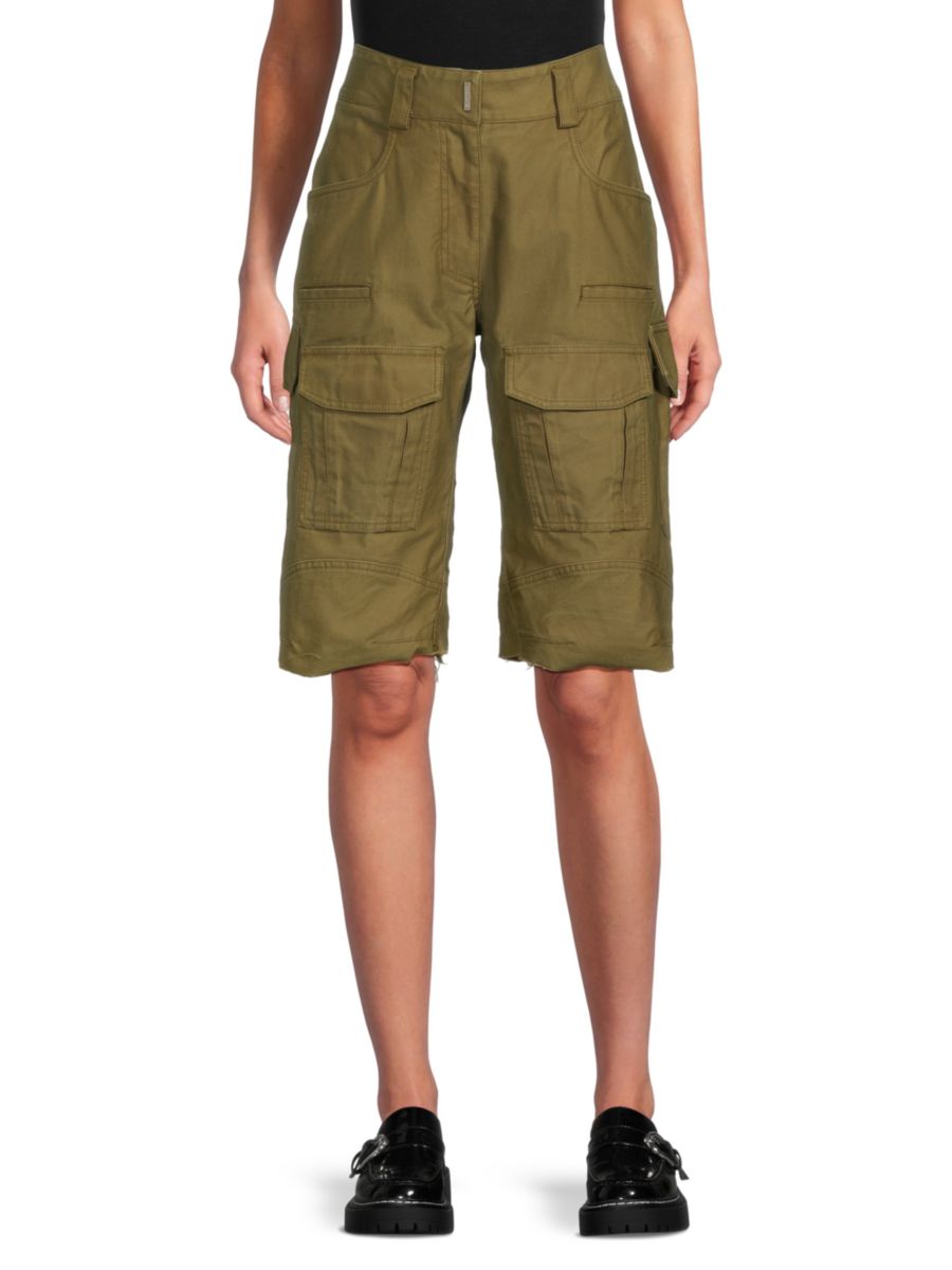 

Шорты-бермуды из смеси натуральной шерсти Givenchy, цвет Olive Green