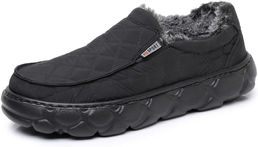 

Мужские повседневные тапочки Asifn из хлопка с флисовой подкладкой, утепленные, легкие, для дома и улицы, зимние тапочки, черный