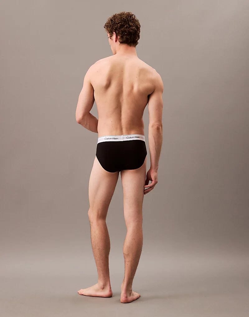 Комплект из 3 трусов-брифов Calvin Klein Icon Cotton Stretch черного цвета — фото 4