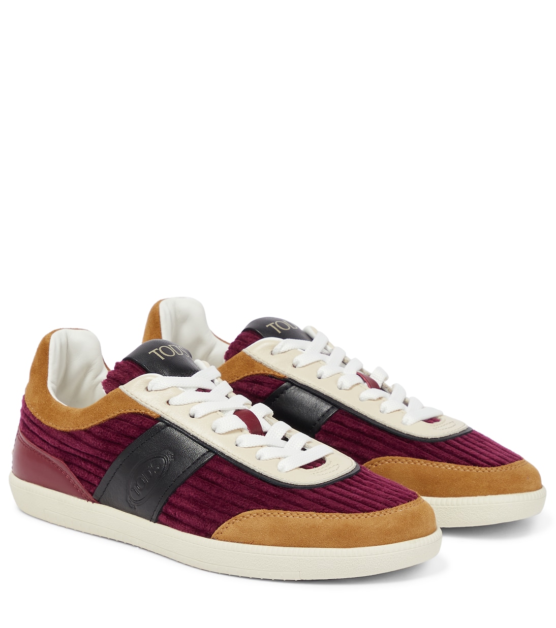 Кроссовки Tabs с ребристым бархатом Tod's, Bordeaux Mix