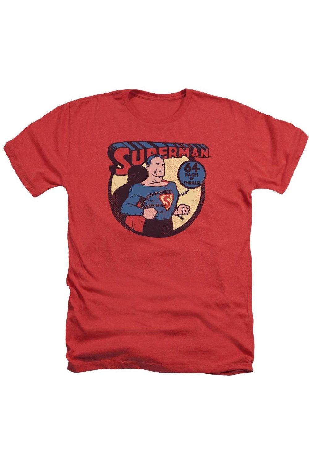 

DC Comics Superman 64 Adult Heather Tee / Футболка Gildan, красный