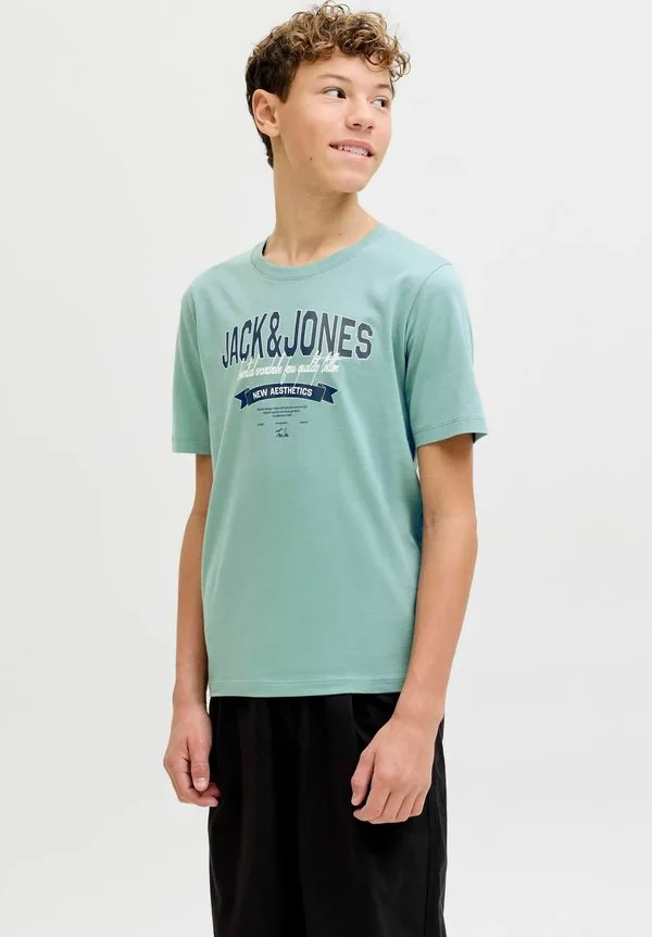 Детская футболка с принтом Jack & Jones Junior, Mineral Blue — фото 2
