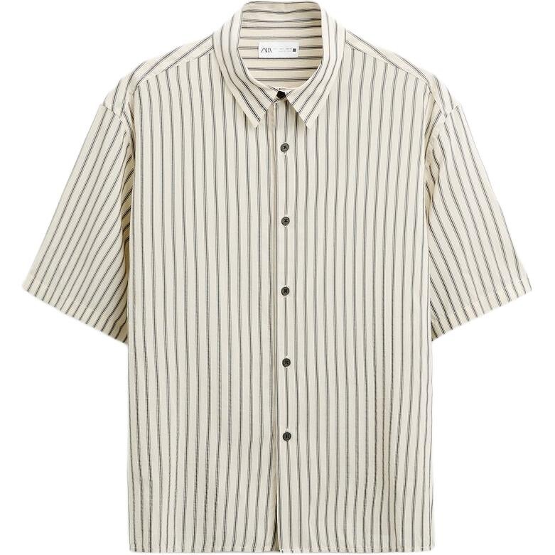 

Рубашка мужская телесная / черная Zara, черный