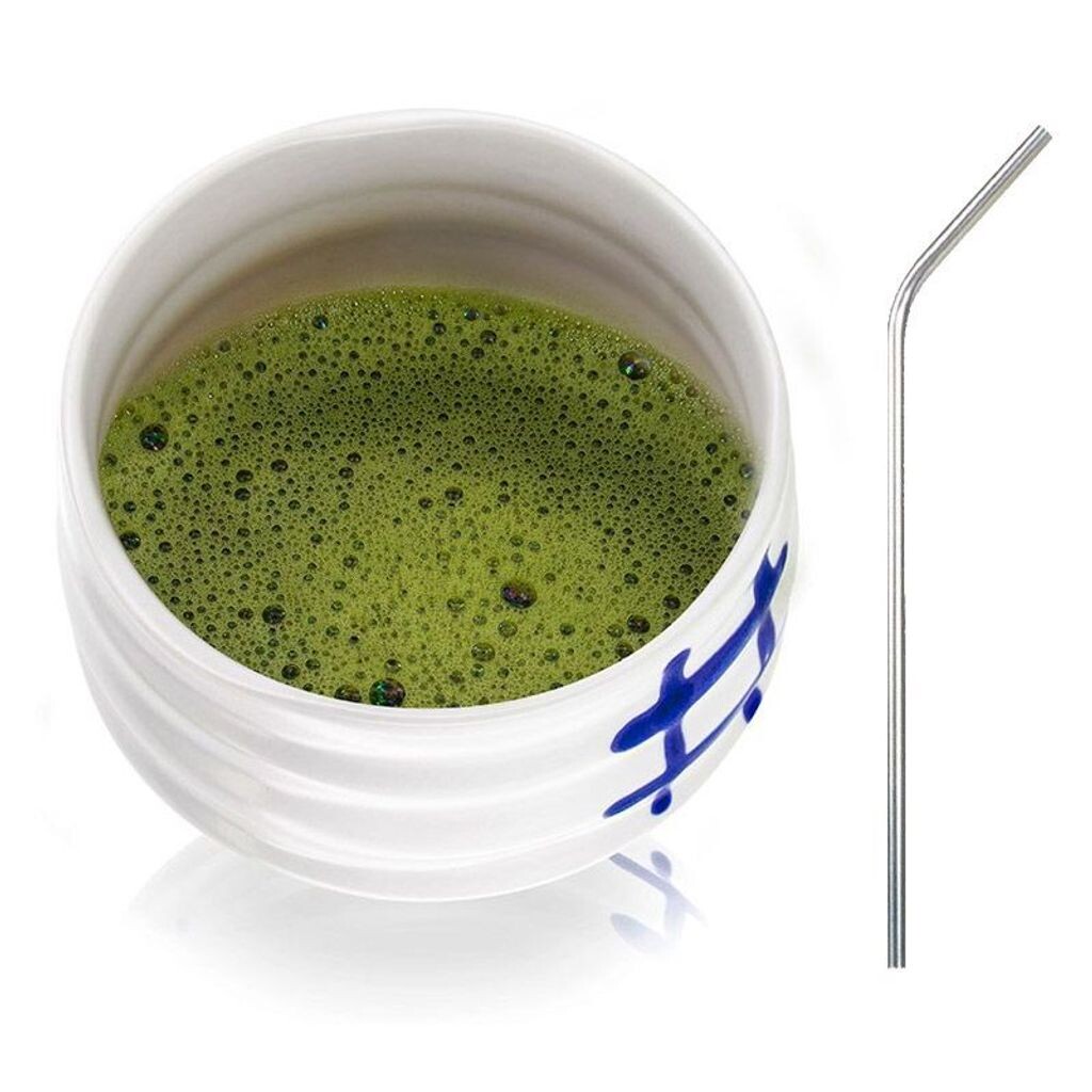 

Японская миска Chawan White + 4 соломинки из нержавеющей стали Youdoit, белый