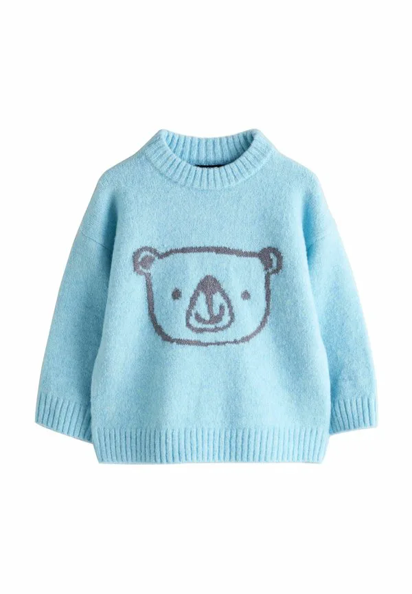 Джемпер с круглым вырезом и характерным рисунком, стандартного кроя. Next, Blue Bear