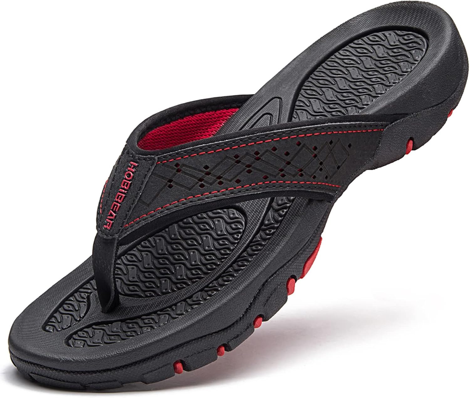 

Мужские шлепанцы BININBOX, двухцветные, модные пляжные летние тапочки, мягкие и удобные, черный/красный