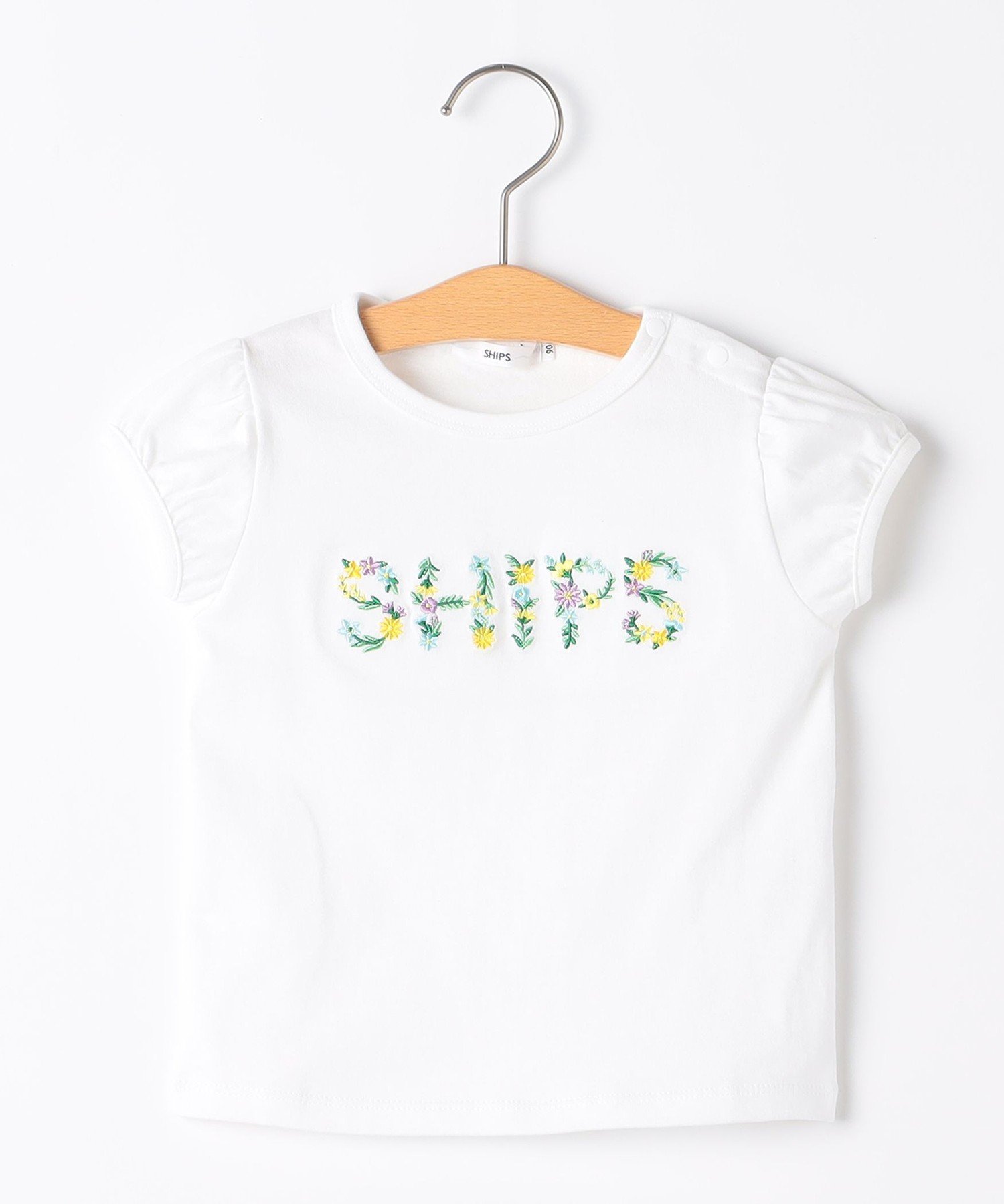 Детская футболка SHIPS 80-90 см / с вышитым логотипом для девочек Ships Kids, off white