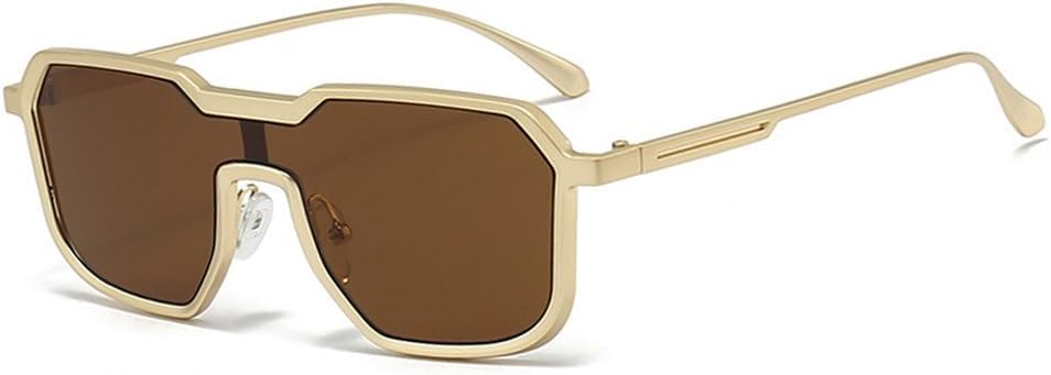 

Ретро-солнцезащитные очки в металлической оправе для мужчин, модные панк-очки для женщин, трендовые солнцезащитные очки с градиентным переходом цвета TKKTLLT, Golden Tea