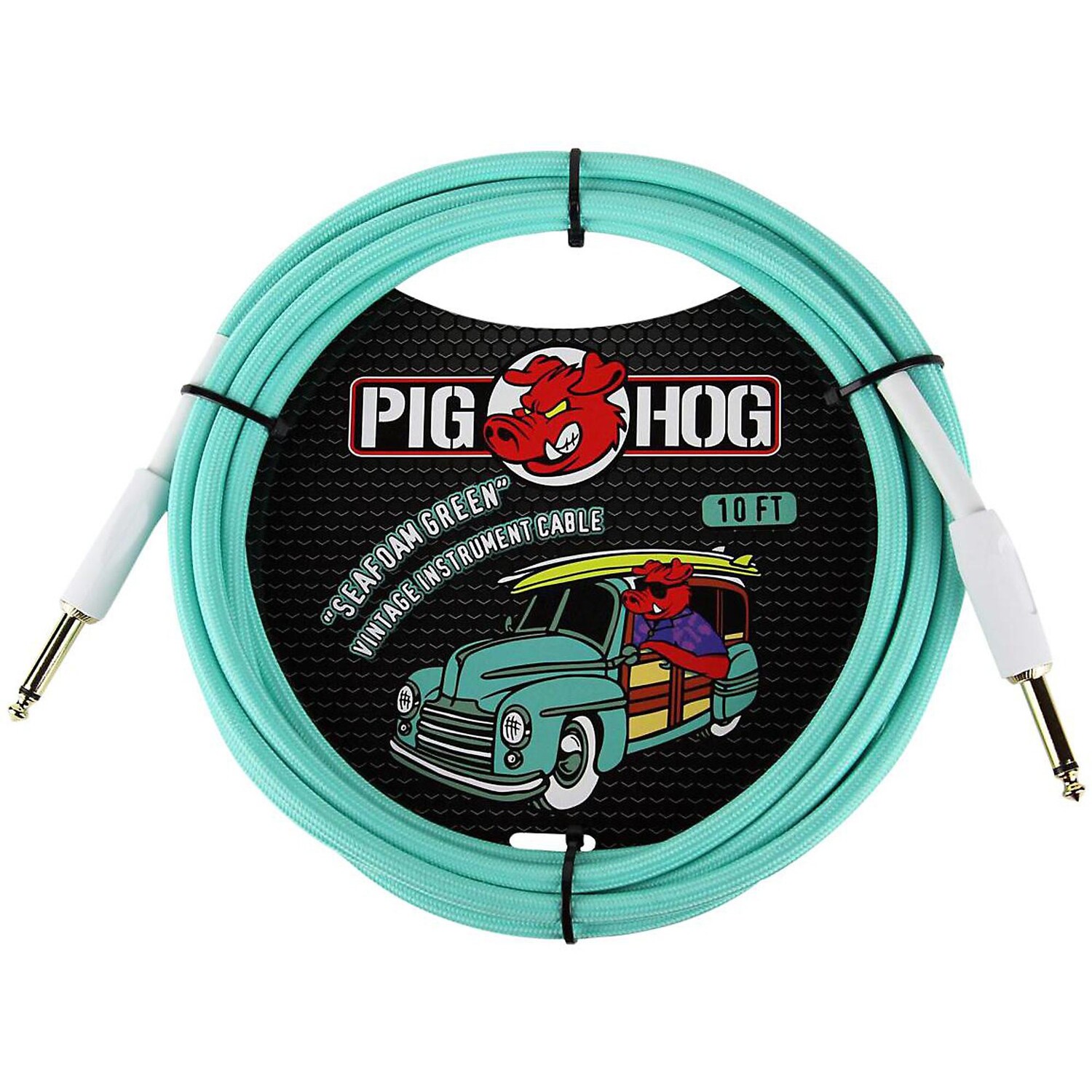 

Инструментальный кабель Pig Hog, 10 футов, цвет морской пены, зеленый