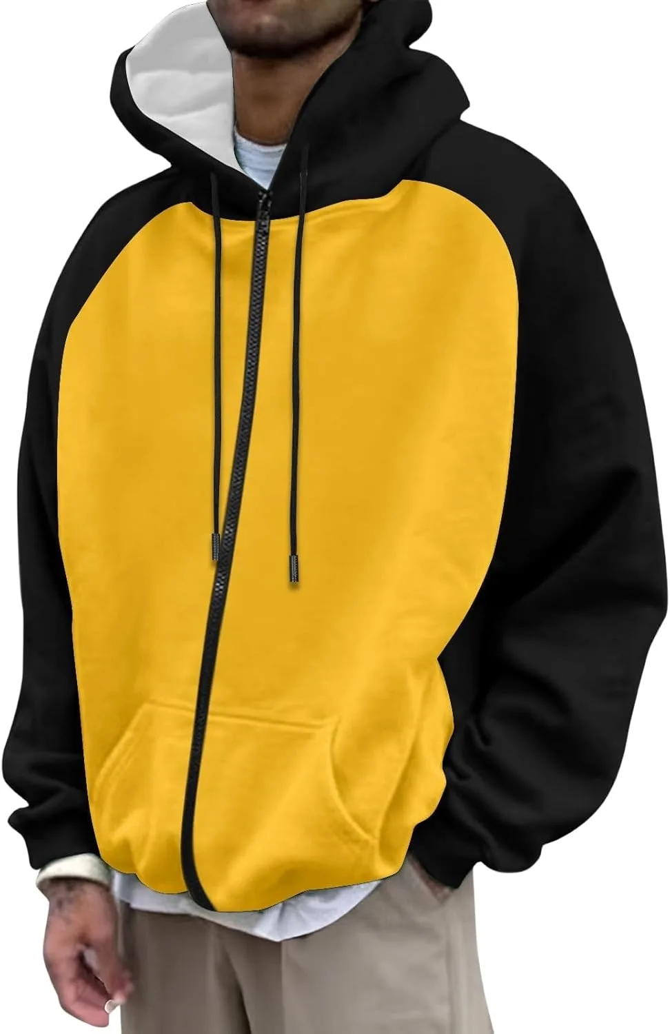 

Толстовка худи для мужчин Full Zip Oversized Colorblock XDFVC